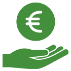 Icon Hand mit Eurozeichen